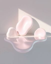 Explore the gentle and soothing two-dimensional forms created by soft pastel colors rendering modern flat designs of sculptur