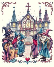 Immerse yourself in a soft, dreamy atmosphere with this symbolic traditional tattoo art print. Featuring a magical school fil