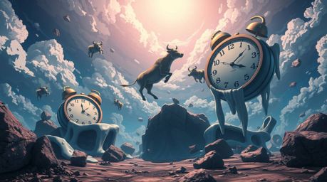 Immerse yourself in a surreal dreamscape inspired by Isekai anime, featuring the captivating imagery of melting clocks and wh