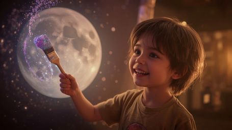 Experience a world of unbridled creativity in this warm, vibrant, and dreamy cinematic photo, crafted in a whimsical Pixar-in