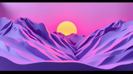 Experience the breathtaking beauty of snow-covered mountains bathed in the vibrant glow of a pastel sunset. This captivating 