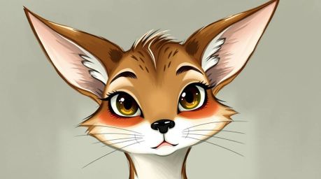 Discover a charming and witty animal sidekick, rendered in a painterly style with soft lines and expressive eyes. This grace