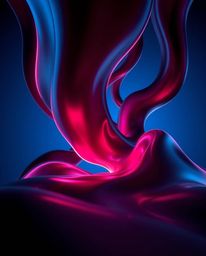 Explore futuristic realms with these low-angle perspective 3D fluid shapes, featuring glowing edges against a deep blue backg