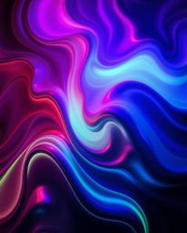 Experience the mesmerizing fusion of glowing bioluminescent colors and classic black and white in stunning 3D fluid metallic 