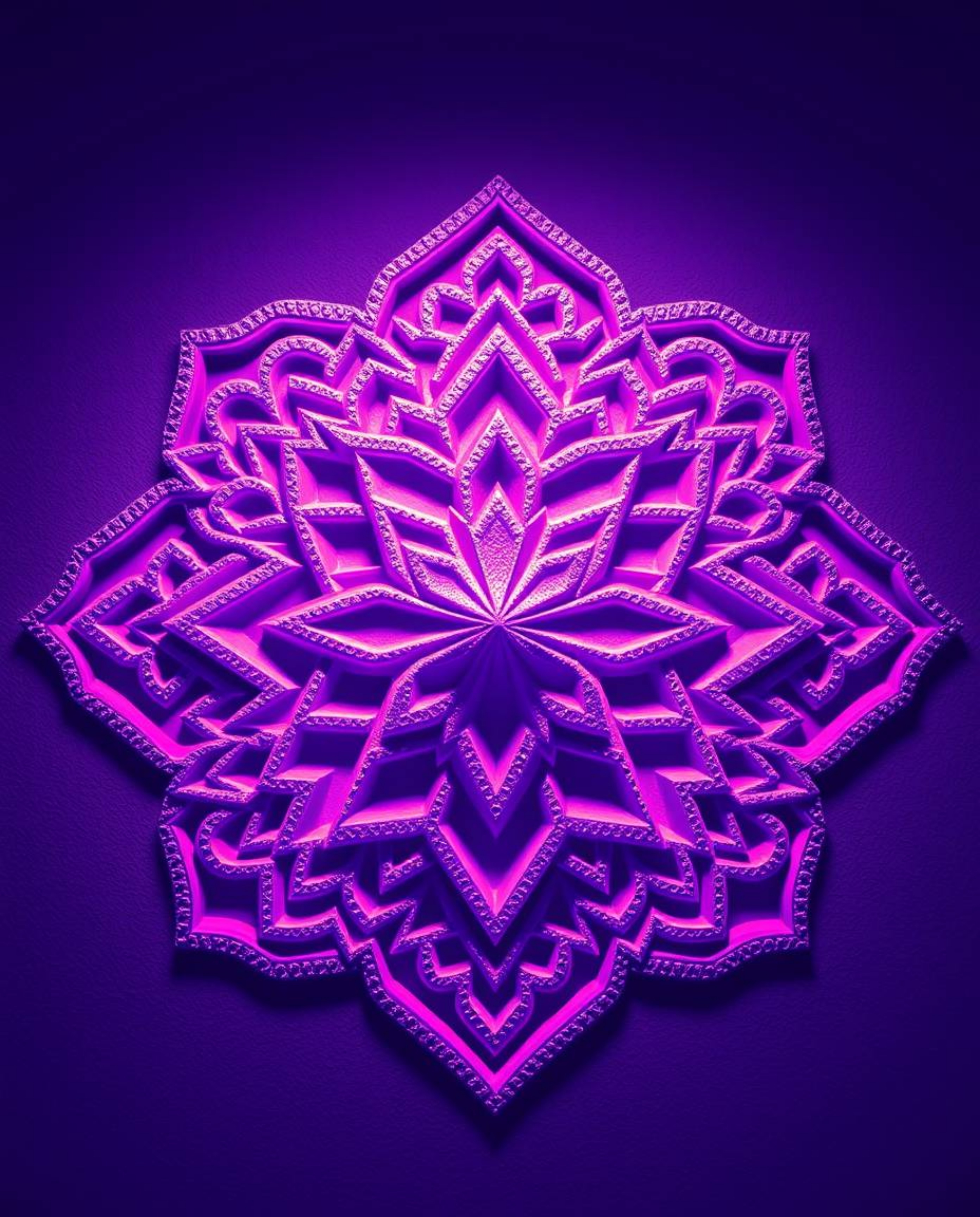 Explore logo designs rendered in deep ultraviolet hues, showcasing intricate Islamic geometric patterns meticulously carved i