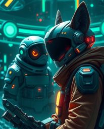 Embark on a vibrant, futuristic sci-fi adventure where a talking animal sidekick aids a hero on an extraordinary journey thro