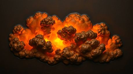 This artwork features a cast bronze surface rendered with high-contrast, low-key lighting. The subject is a depiction of thun