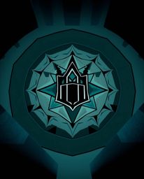 A captivating geometric logo design for a magical school brimming with young wizards.  The logo features rich, deep teal hues