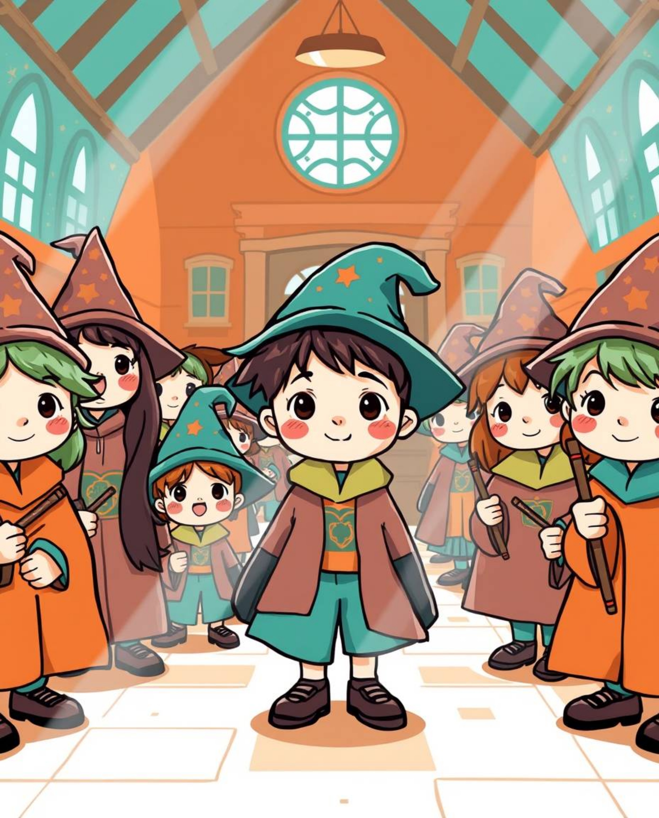 Explore an adorable and cute magical school brimming with young wizards, brought to life with charming facial features and a 