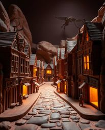 Explore a visually stunning collection of art featuring dramatic lighting on sculptural clay creations and surreal street sce