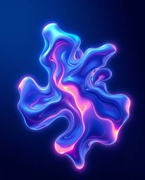 Immerse yourself in a captivating Isekai anime-style world featuring futuristic 3D fluid shapes with mesmerizing glowing edge