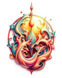 Explore a captivating collection of art prints featuring symbolic traditional tattoo designs and mesmerizing 3D abstract liqu