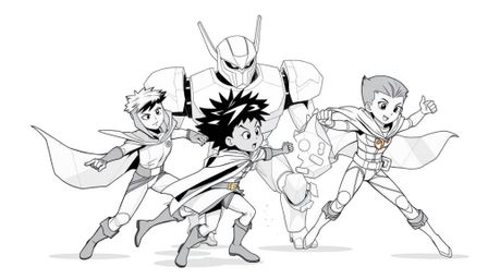 Witness an epic clash in this stunning black and white origami artwork! Three superpowered kids with unique features and dive