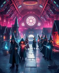 Discover a captivating futuristic wizarding school where young mages hone their skills amidst advanced technology and space e