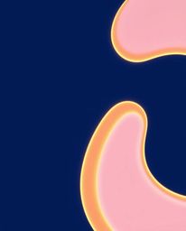 A captivating modern flat design illustration showcases futuristic 3D fluid shapes adorned with glowing edges, all set agains