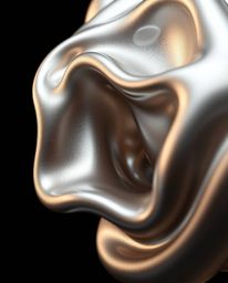 Experience the mesmerizing beauty of smooth 3D fluid shapes with metallic textures suspended in zero gravity. This high-reali