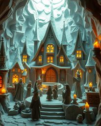 Immerse yourself in a magical school brimming with young wizards, presented in an ethereal and spiritual ambiance. This uniqu