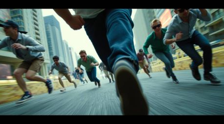 This captivating close-up shot features a dynamic chase scene with exaggerated squash and stretch animation techniques. Rende