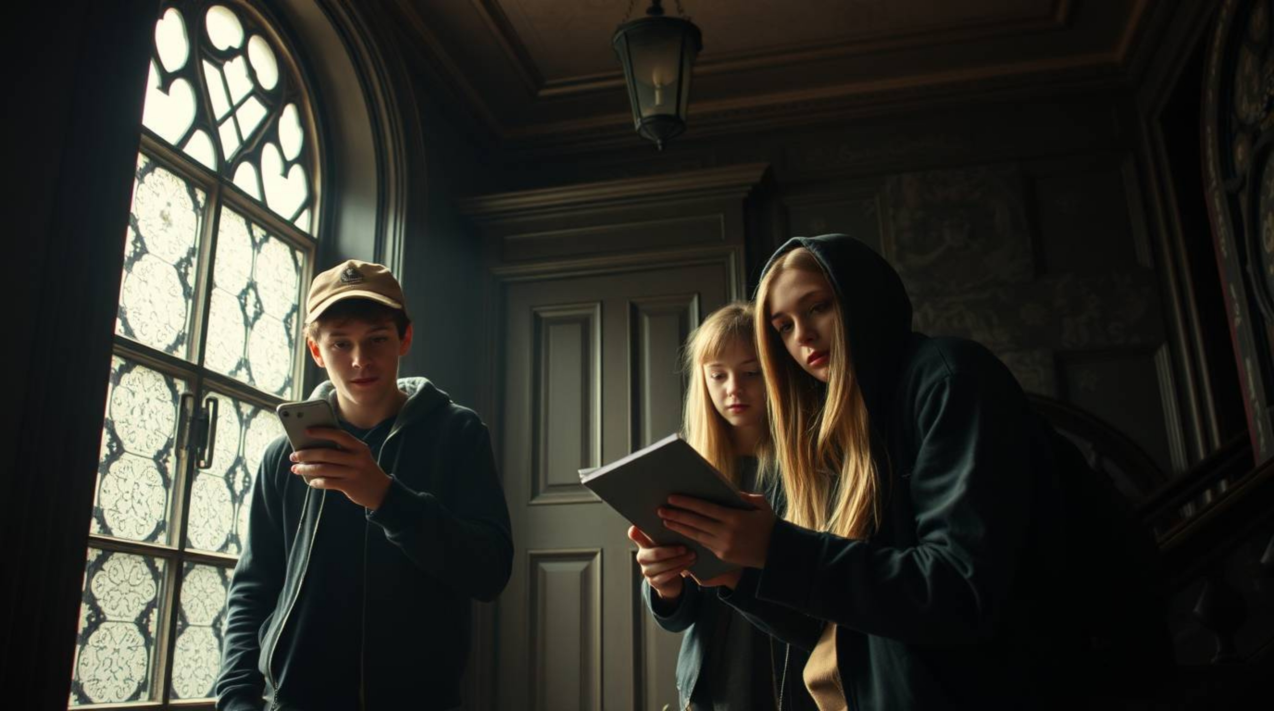 This collection features candid street photography capturing the essence of teenagers immersed in solving a mystery within a 