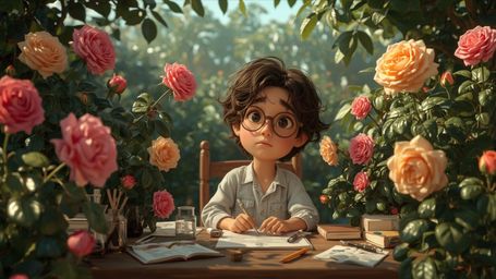 This highly detailed, high-resolution stock photo, depicted in a vibrant, Pixar-inspired style, shows a bright and curious ho