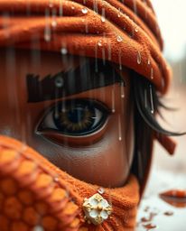 A brave Disney-style hero embarks on an epic desert adventure. This captivating image features an extreme close-up macro shot
