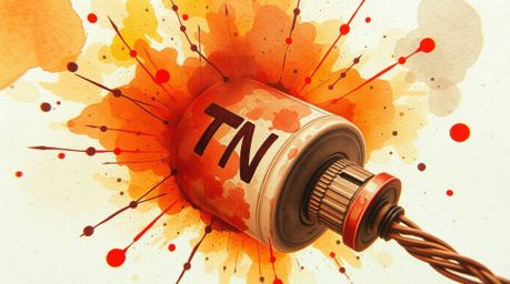 This collection features delicate watercolor paintings showcasing an extreme macro close-up of a classic exploding TNT gag in