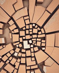 Discover stunning abstract city map art photography featuring geometric shapes in warm, muted earth tones.  These original pi