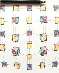 A captivating hand-drawn sketch showcases a repetitive cube pattern in the style of M.C. Escher's impossible geometry.  Elect