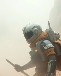 Embark on a thrilling Disney-style desert adventure with a brave, futuristic hero. In a sci-fi world filled with advanced tec