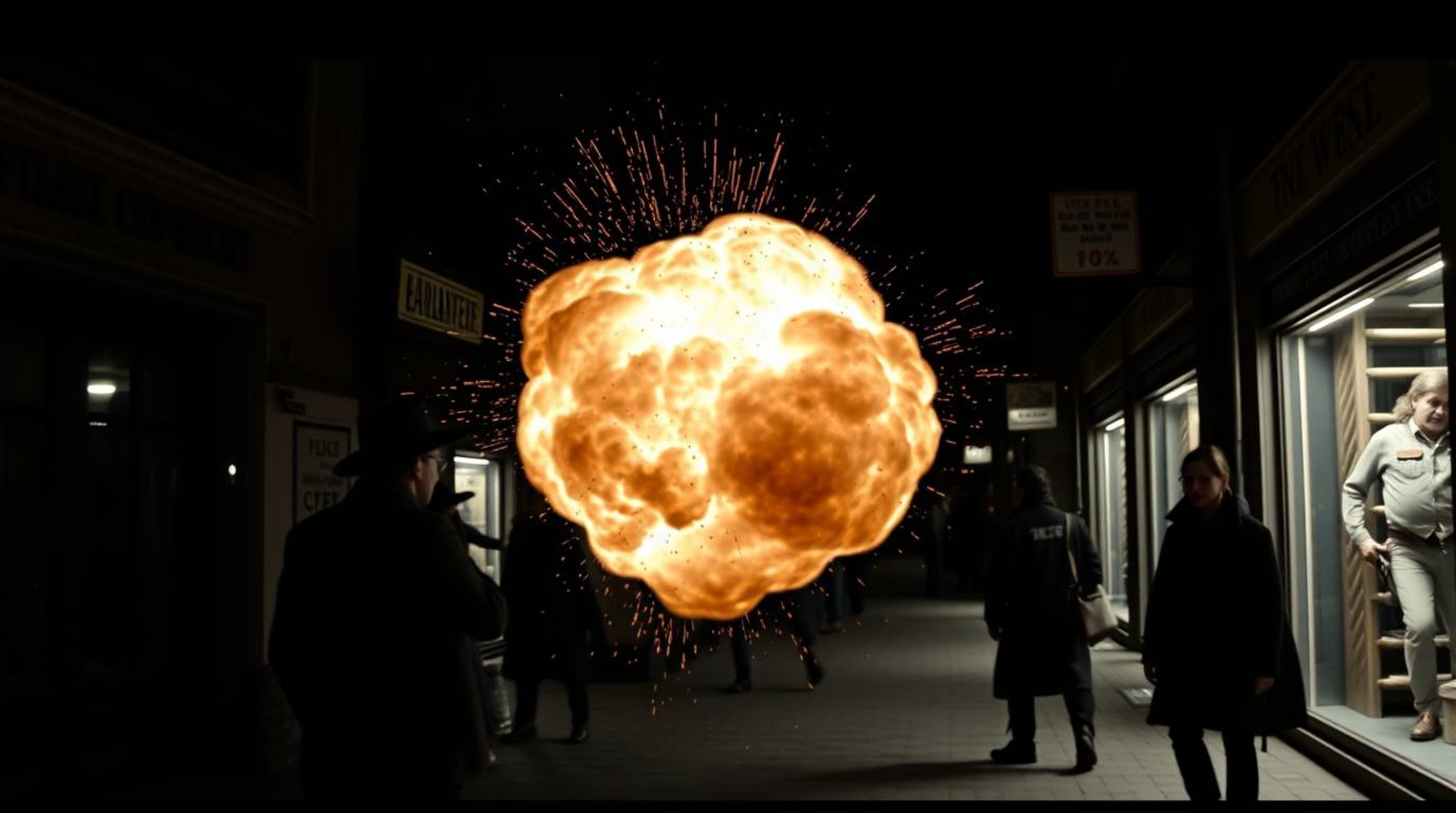 Experience the raw energy of candid street photography with this unique image capturing a classic exploding TNT gag in a Wild