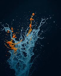 Explore the captivating intensity of dramatic weather captured in a moody and artistic style. Dynamic colorful splashes explo