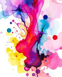 Discover a mesmerizing collection of professional fine art photographs featuring vibrant watercolor splashes.  These images c