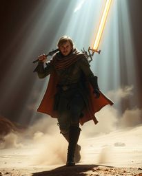 Embark on a thrilling desert adventure with a brave hero in a Disney-inspired, futuristic world. Witness epic scale and grand