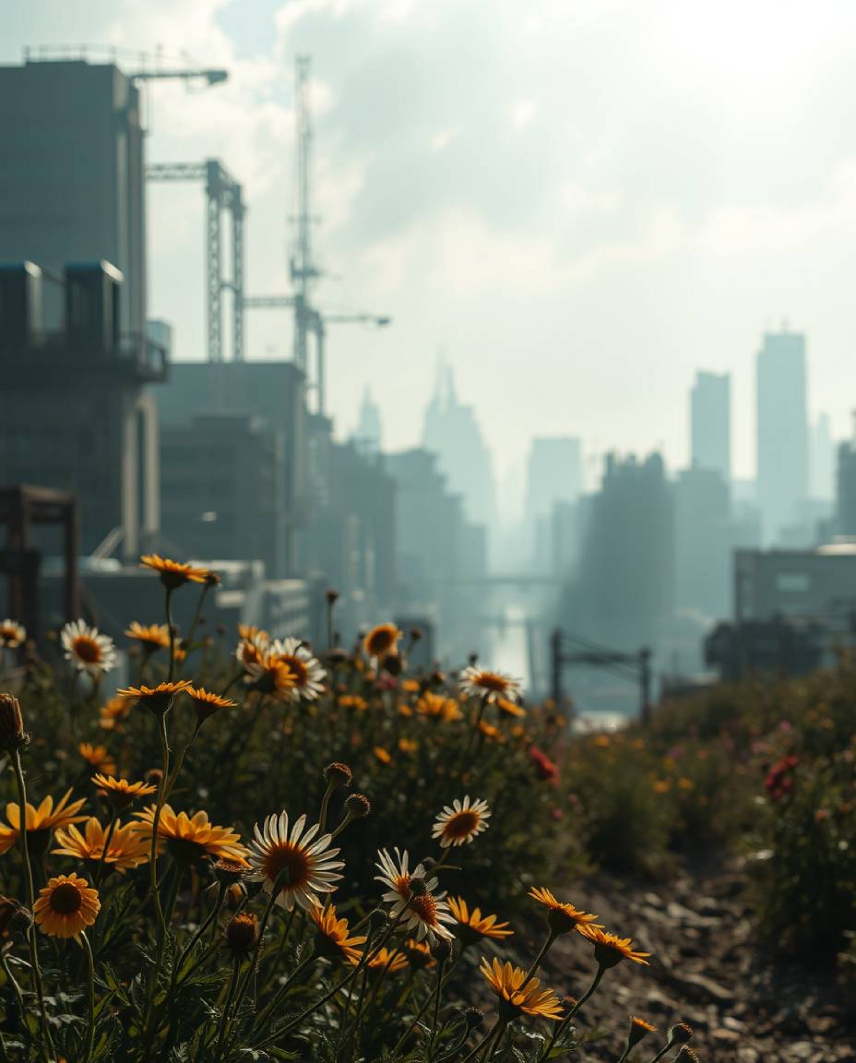 Explore a captivating contrast of beauty and decay with images showcasing soft light and gradient transitions on flowers bloo