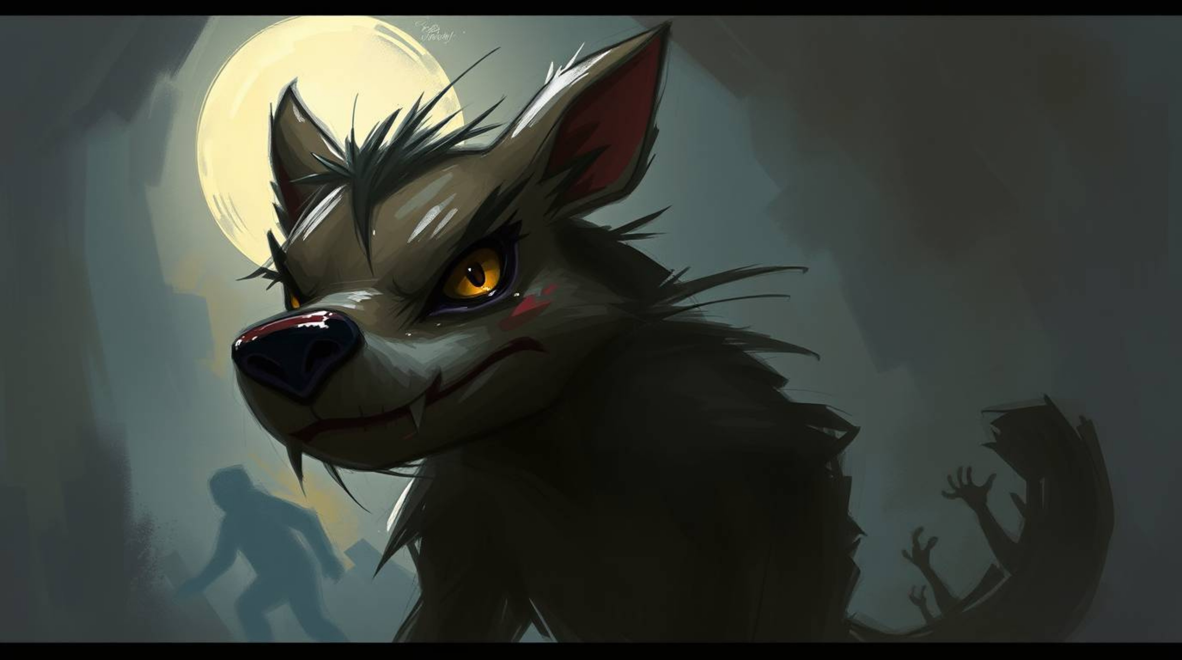 A dynamic digital sketch showcases a sarcastic animal sidekick with expressive eyes, rendered in a loose painterly style. The