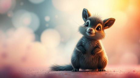Immerse yourself in a dreamy atmosphere with vibrant complementary colors and soft, hazy lighting. A duo of talking animals, 