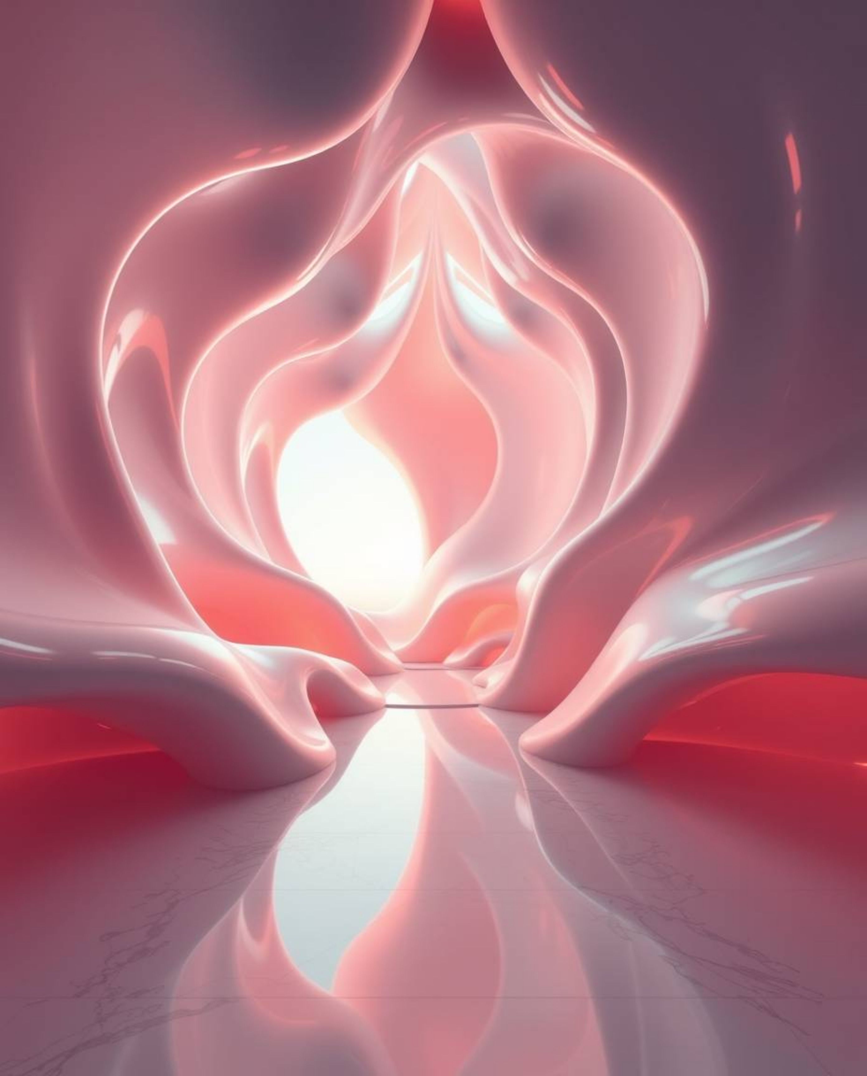 Explore mesmerizing architectural color photography featuring ethereal spiritual vibes and precise depictions of 3D fluid sha