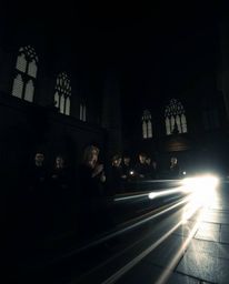 Experience the magic! This captivating long exposure photography captures a magical school brimming with young wizards, shrou