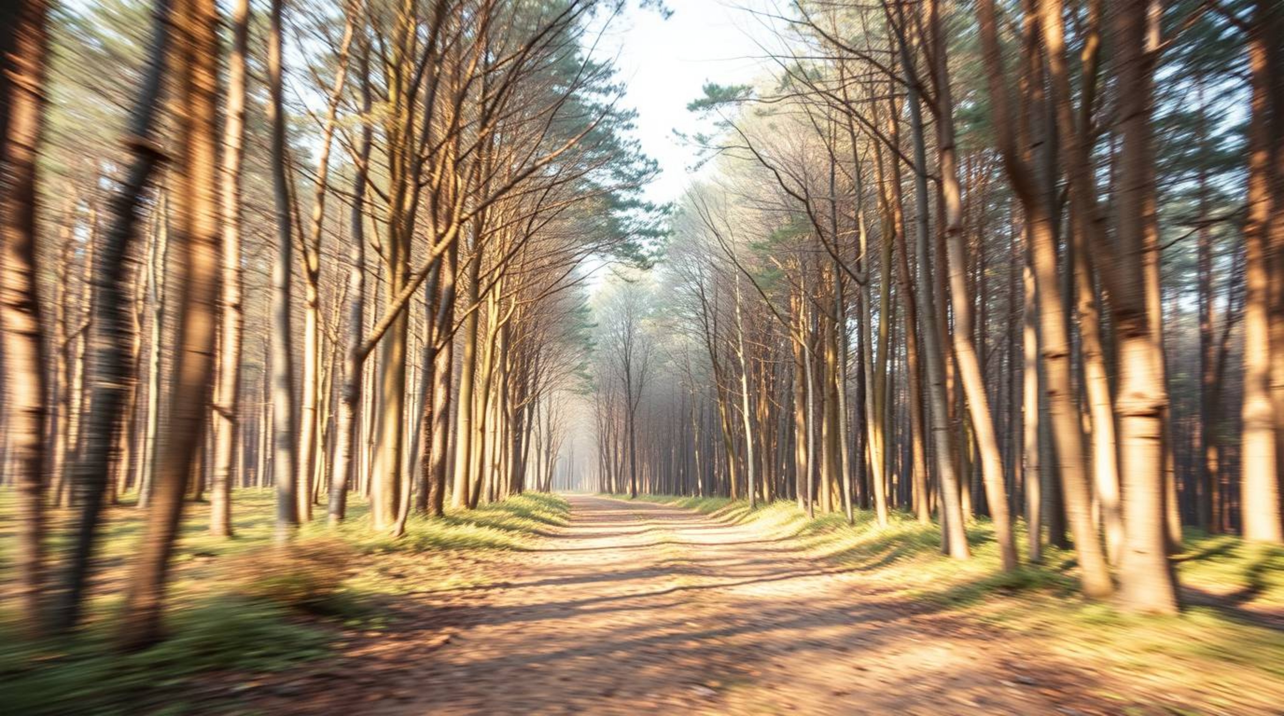 Experience the thrill of a chase through a mesmerizing looping forest in this high-resolution stock photo. Bathed in soft pas