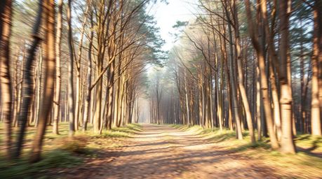 Experience the thrill of a chase through a mesmerizing looping forest in this high-resolution stock photo. Bathed in soft pas