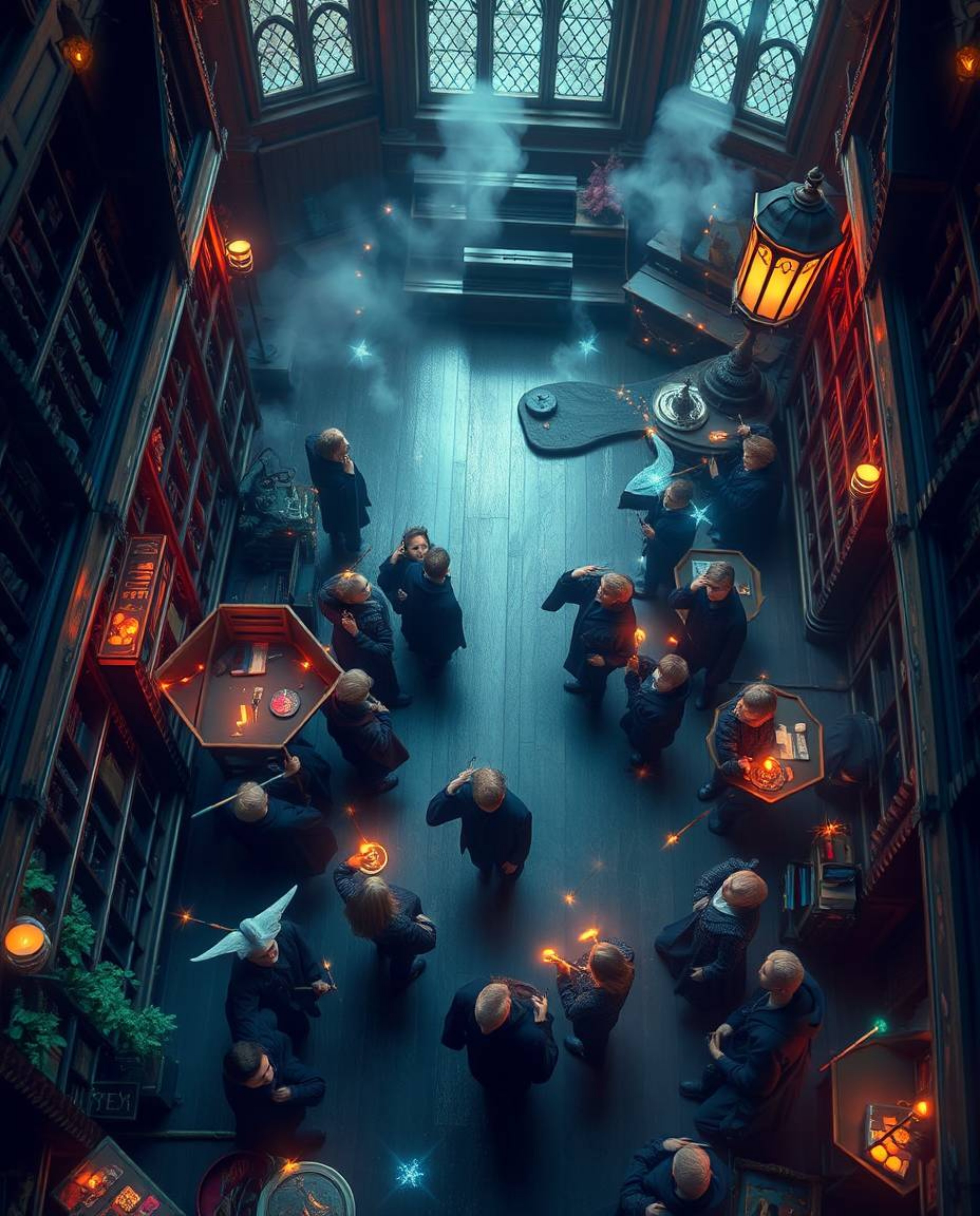 Discover a magical school from a unique bird's eye perspective, teeming with young wizards and an enchanting, mystical enviro