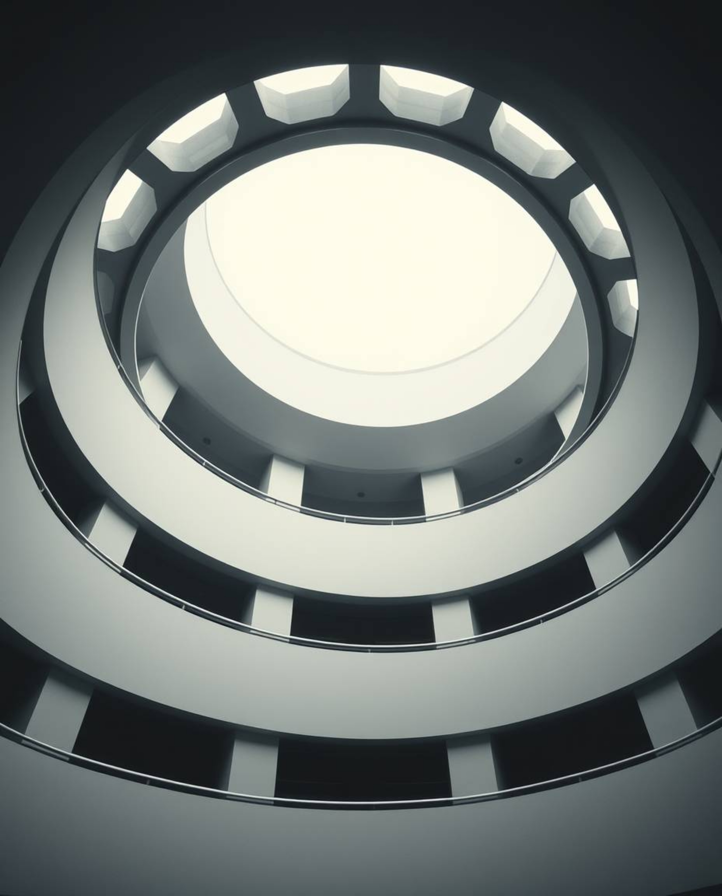 A captivating architectural photograph showcasing a minimalist geometric pattern of circles and lines, reminiscent of the Bau