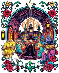 Immerse yourself in the enchanting world of a magical school filled with young wizards with this vibrant and symbolic traditi