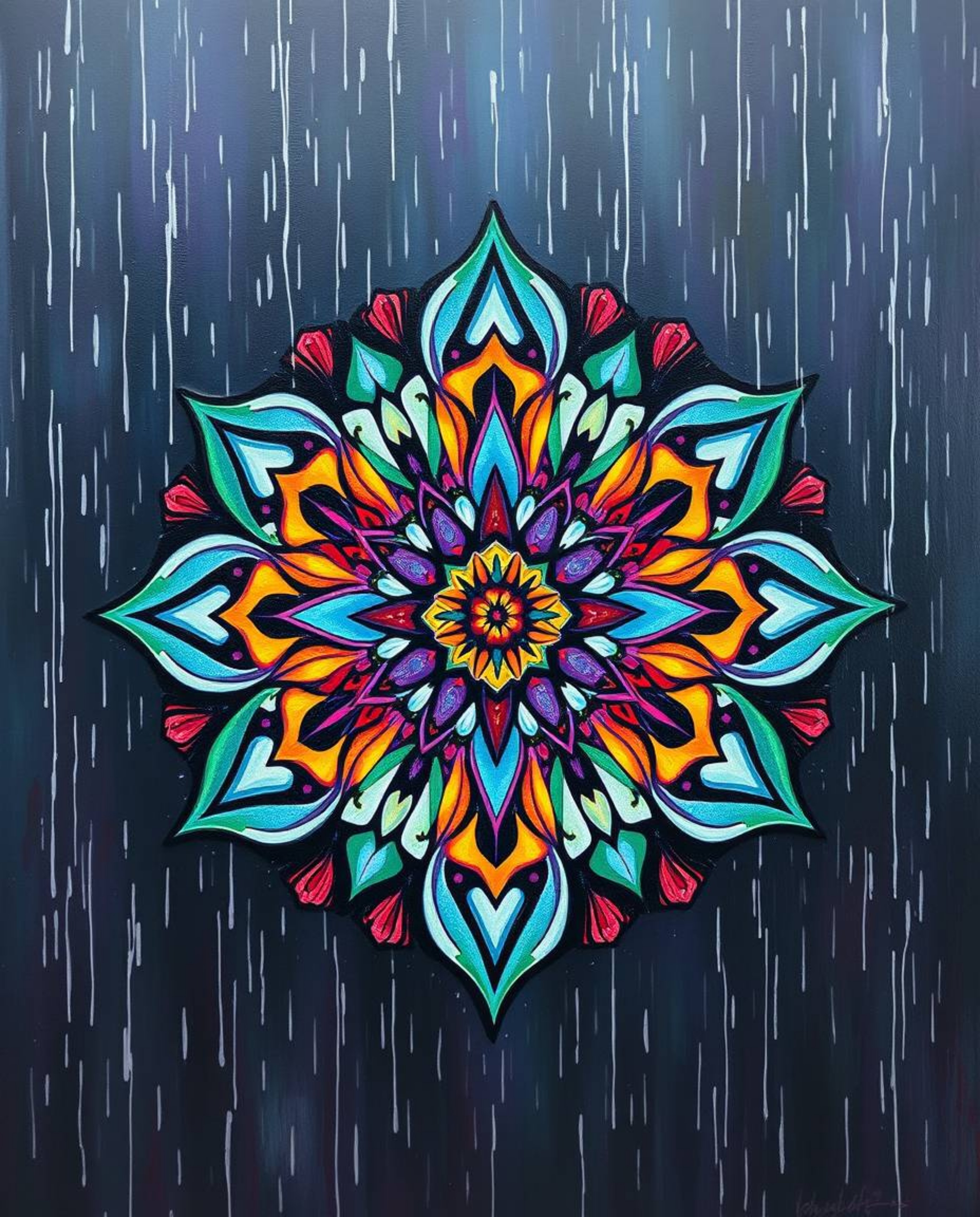 Discover stunning geometric floral mandalas rendered in a classic oil painting style.  These vibrant, symmetric designs featu