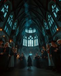 Capture the enchanting essence of a magical school brimming with young wizards. This low-angle perspective emphasizes the sch