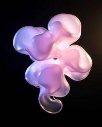Explore mesmerizing 3D renders showcasing fluid organic blobs crafted from translucent materials, gracefully floating in spac