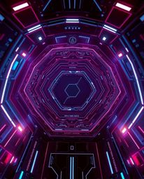 Explore a sophisticated futuristic digital interface featuring intricate geometric patterns and a captivating holographic app