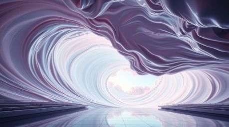 This collection showcases precise architectural color photographs capturing an epic and grand scene of a fluid abstract wave 