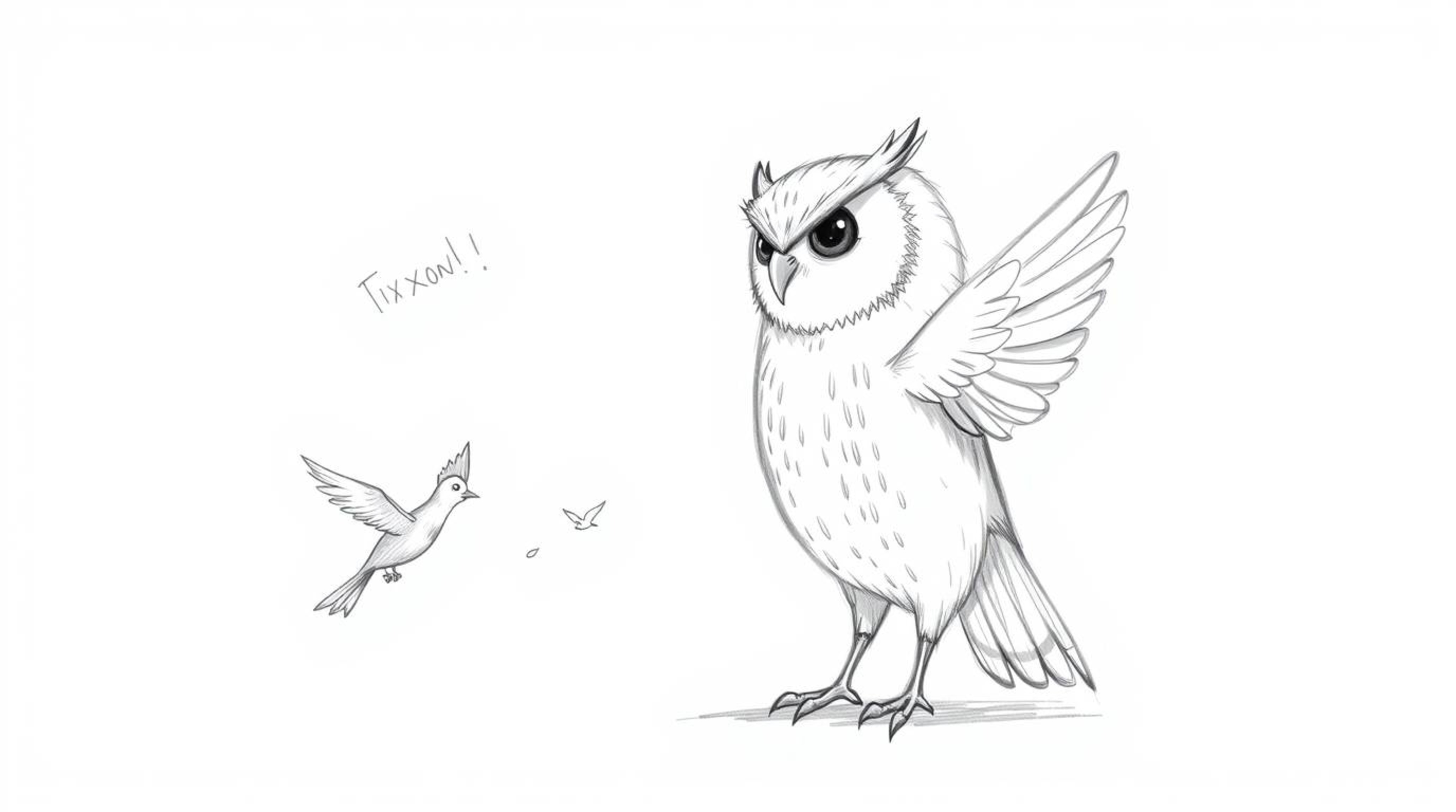 A heartwarming scene depicting a blind owl, rendered in a Pixar-inspired style, using subtle body language, smell, sound, and