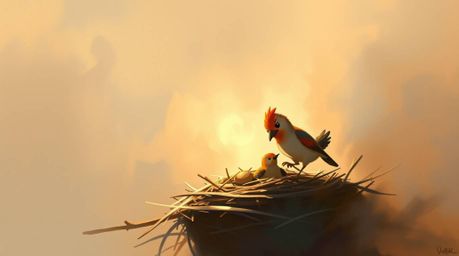 This artwork combines soft cinematic haze with complementary epic colors, creating a visually stunning piece. Featuring two c